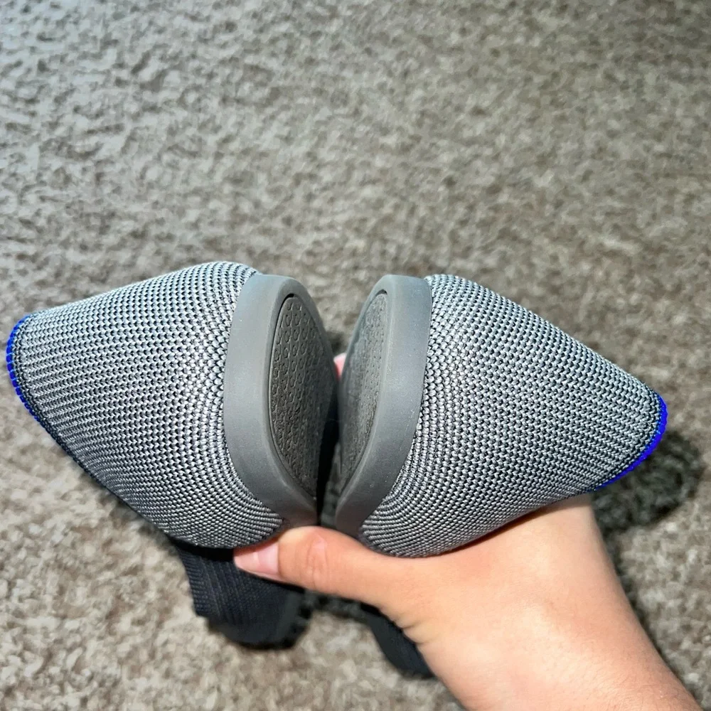 Rothy’s The Point Birdseye light Gray Flats size 7.5